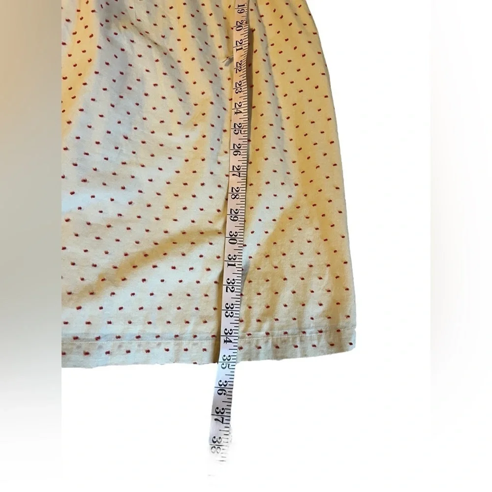 J.Crew Women Ivory Red Swiss Polka Dot Spring Flare Dress Size S